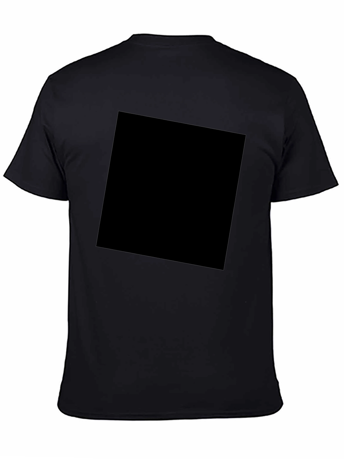 Mens Solid Black Crew Neck T-Shirt Casual Wear