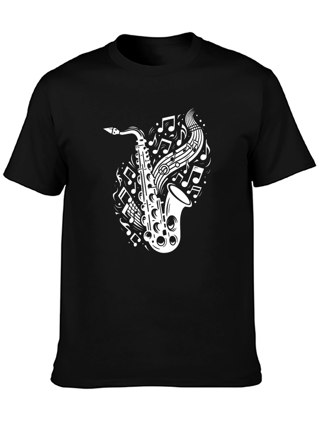 Saxophone Music Notes Graphic T-Shirt