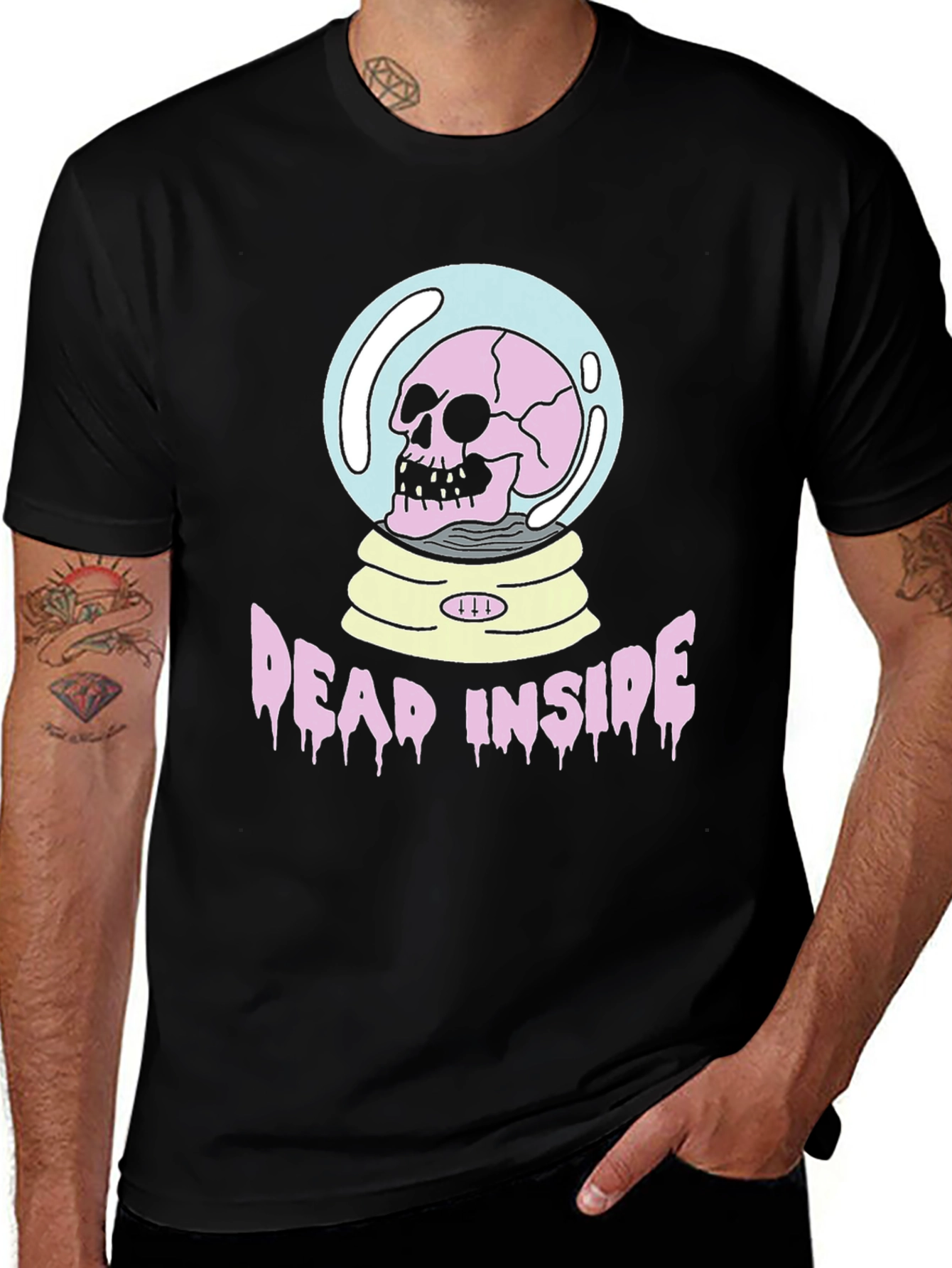 Dead Inside Graphic Tee - Skull in Snow Globe T-Shirt