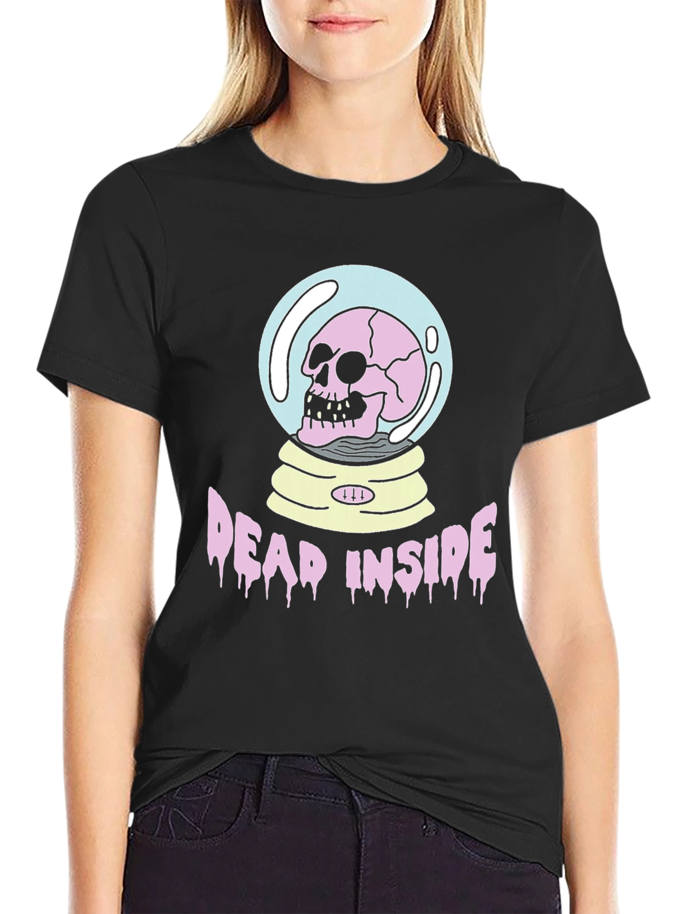 Dead Inside Graphic Tee - Skull in Snow Globe T-Shirt