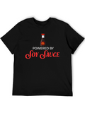 Soy Sauce Powered Graphic T-Shirt - Black Cotton Blend