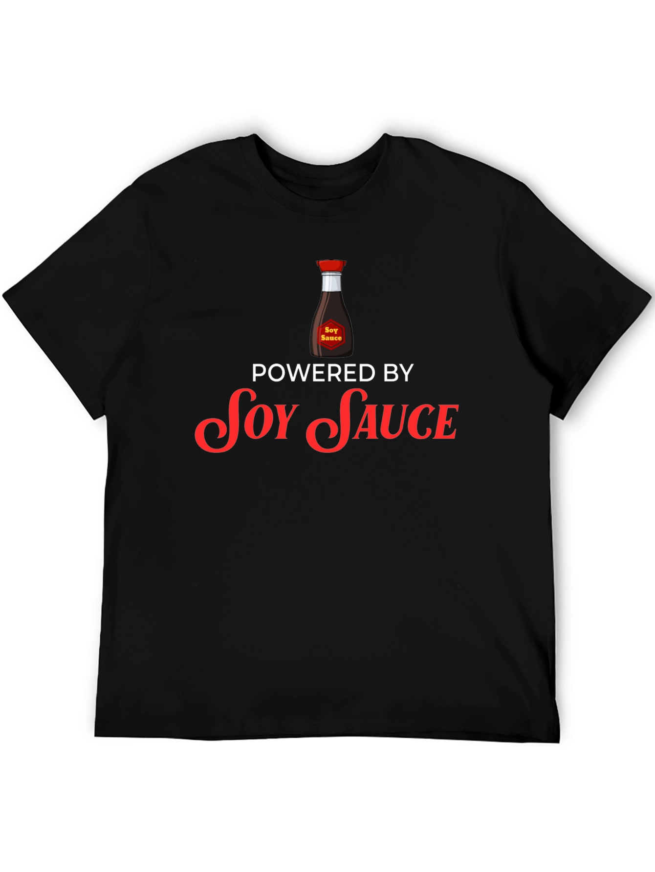 Soy Sauce Powered Graphic T-Shirt - Black Cotton Blend