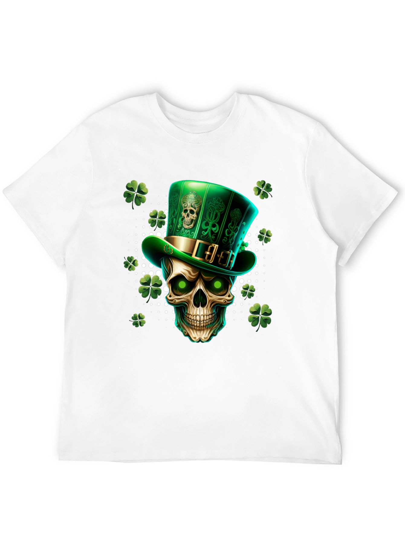 Skull Leprechaun Hat Shamrock St. Patricks Day T-Shirt