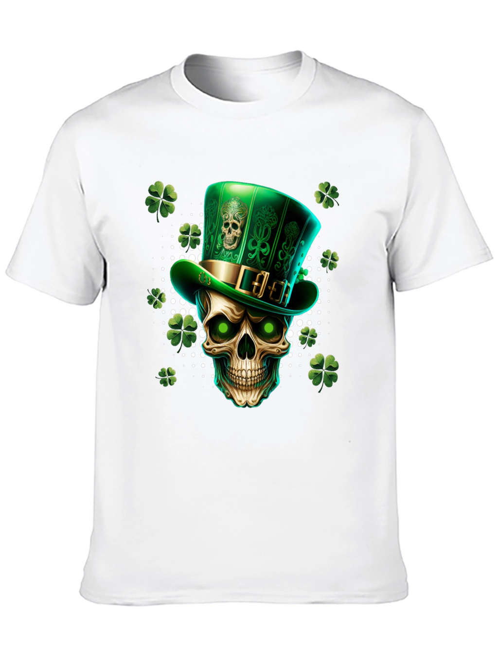 Skull Leprechaun Hat Shamrock St. Patricks Day T-Shirt
