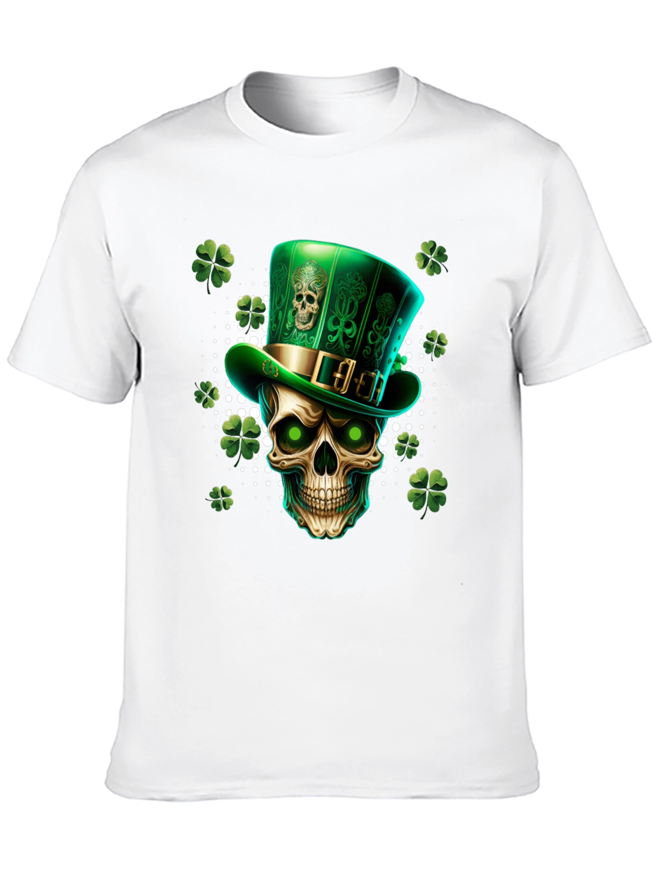 Skull Leprechaun Hat Shamrock St. Patricks Day T-Shirt