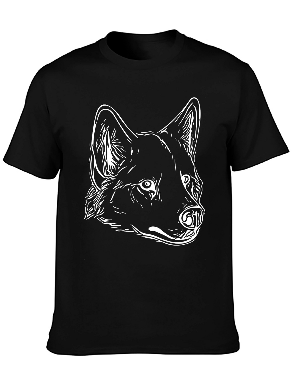 Wolf Graphic Tee - Cool Animal Design Black Shirt