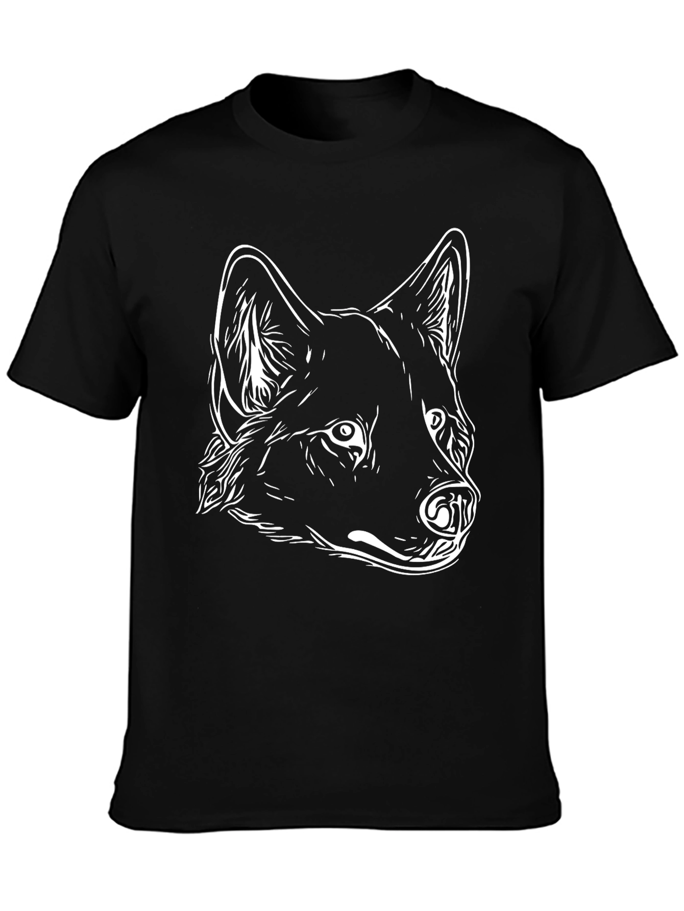 Wolf Graphic Tee - Cool Animal Design Black Shirt