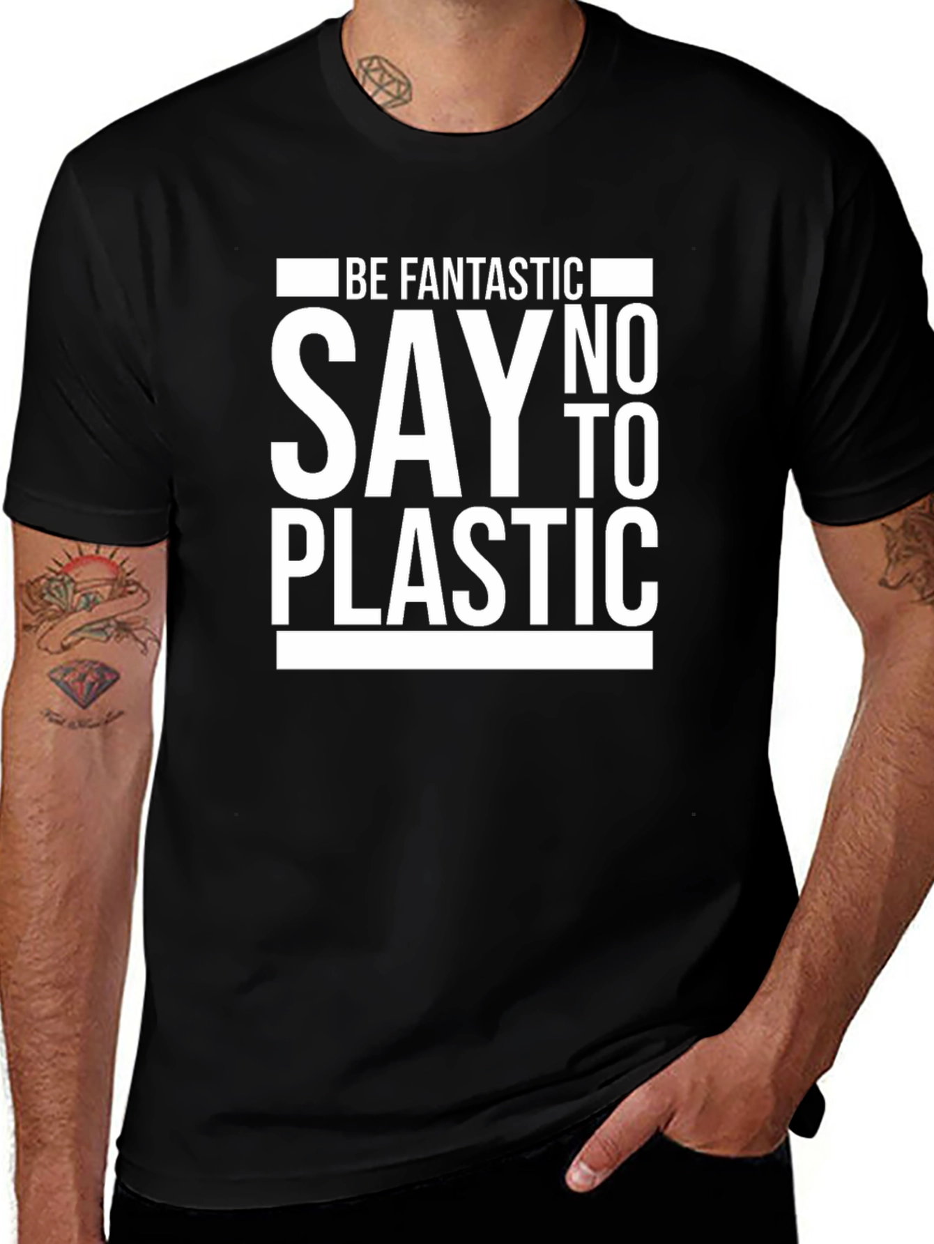 Be Fantastic Say No to Plastic Graphic Tee