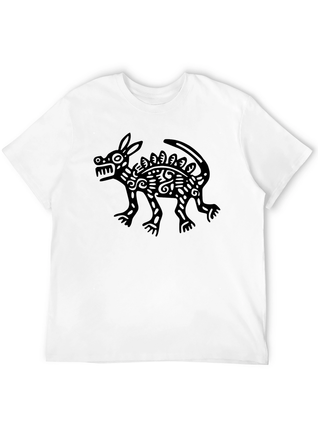 Aztec Rabbit Art Black T-Shirt