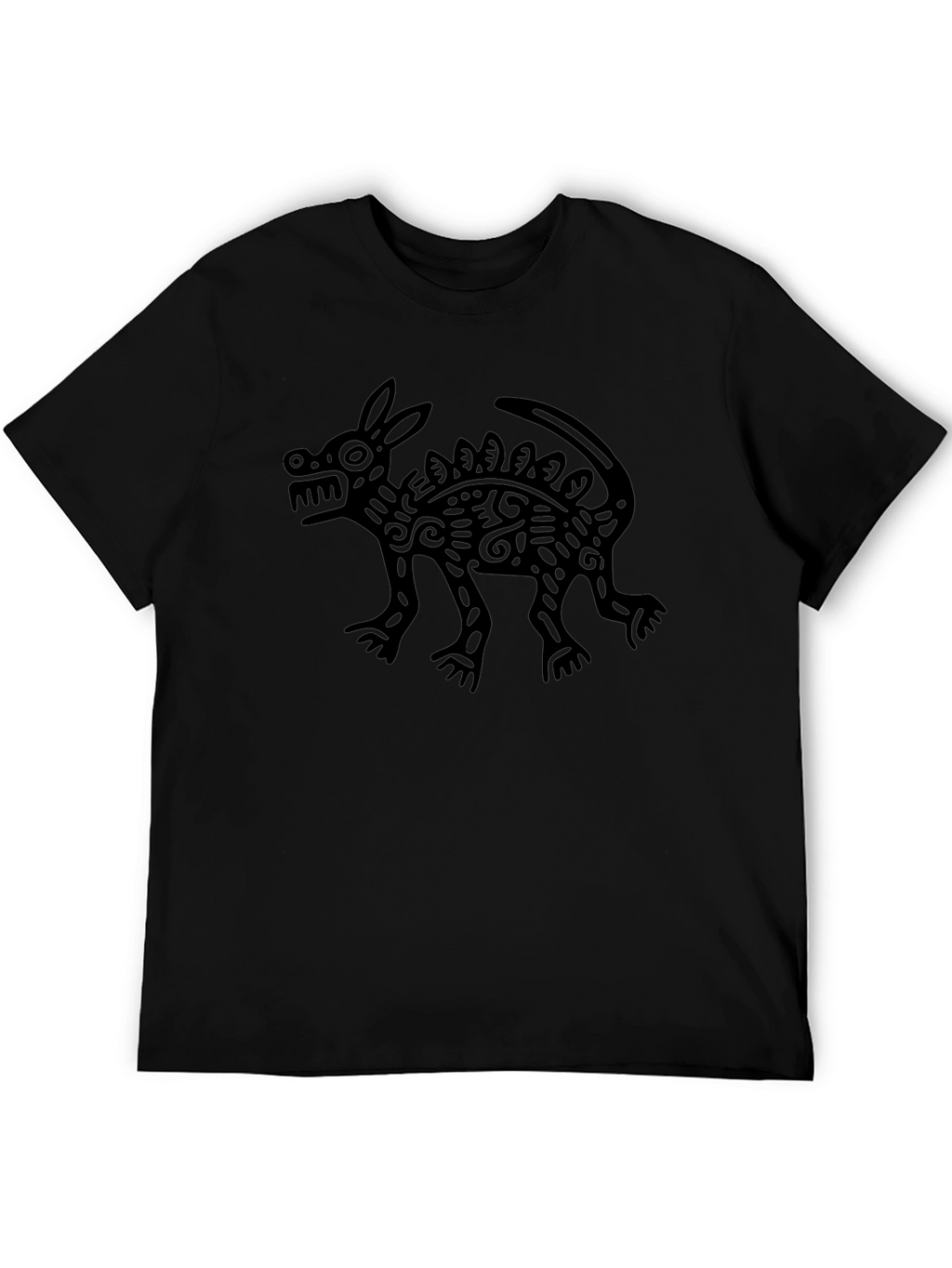 Aztec Rabbit Art Black T-Shirt