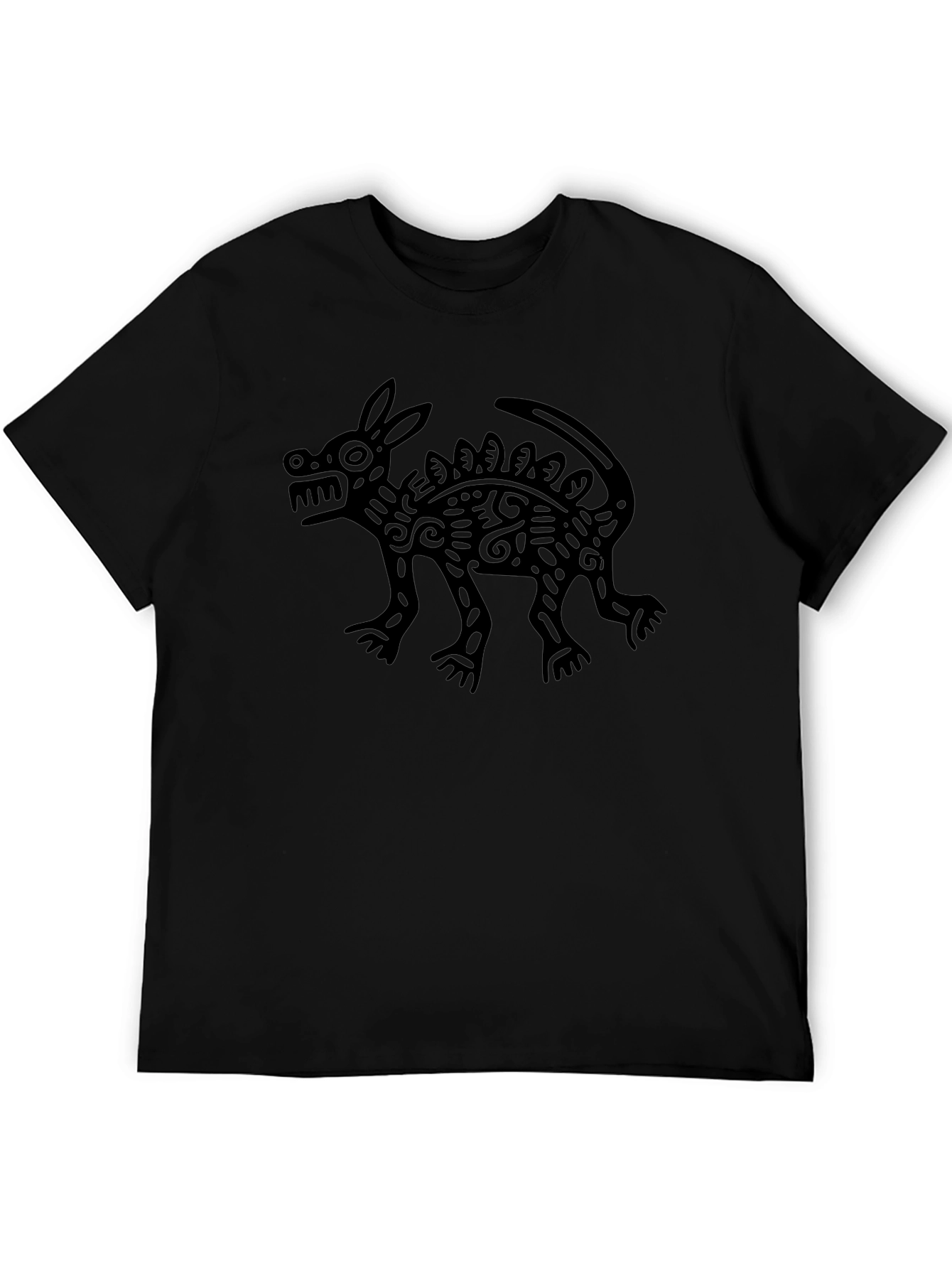 Aztec Rabbit Art Black T-Shirt