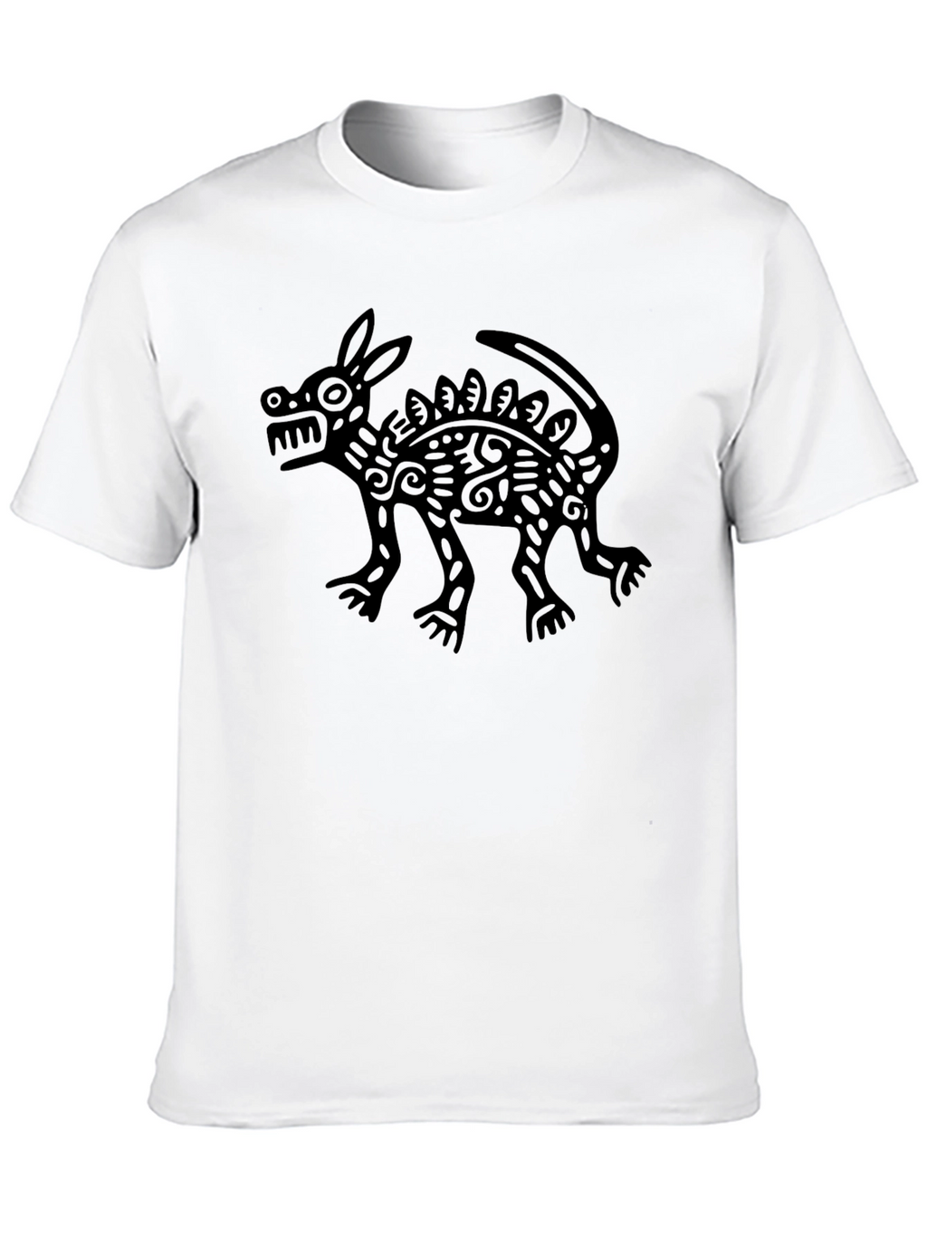 Aztec Rabbit Art Black T-Shirt