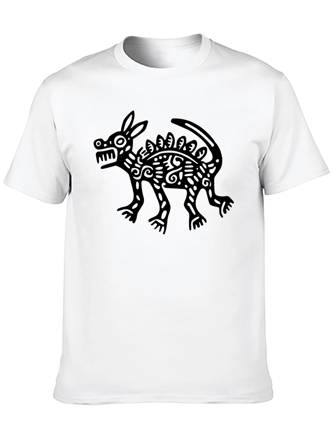Aztec Rabbit Art Black T-Shirt