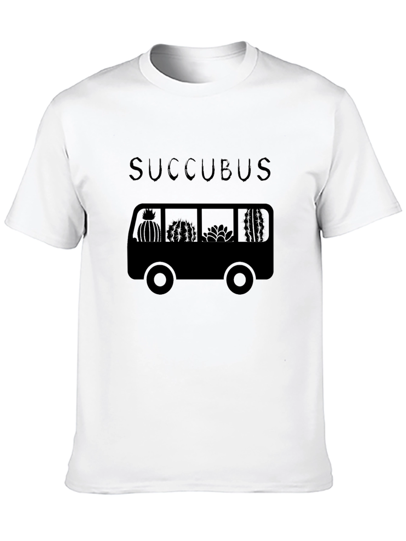 Succubus Cactus Bus Graphic Tee - Unisex Black T-Shirt