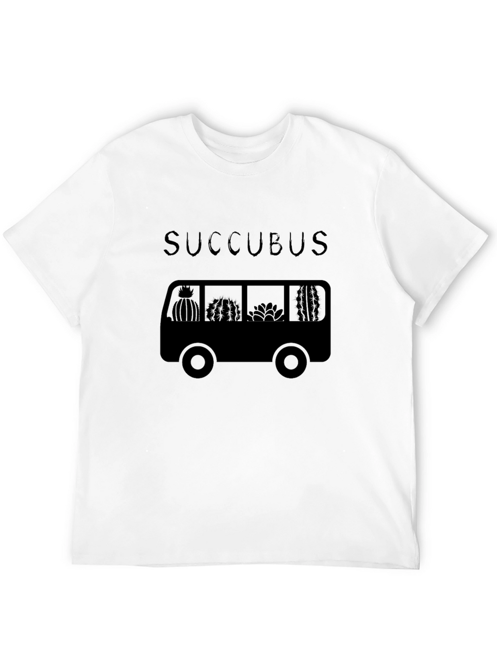 Succubus Cactus Bus Graphic Tee - Unisex Black T-Shirt