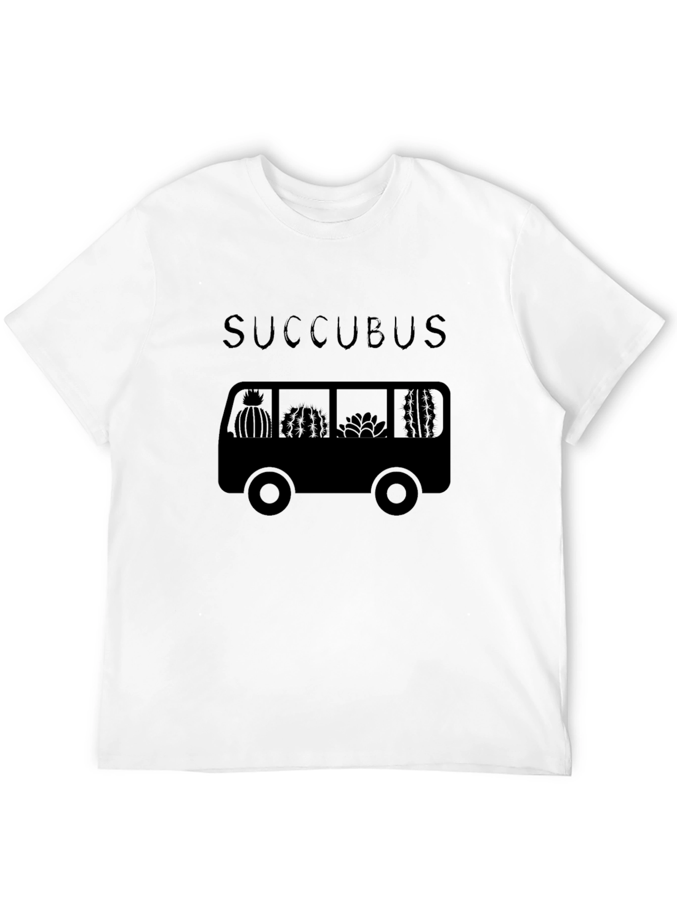 Succubus Cactus Bus Graphic Tee - Unisex Black T-Shirt