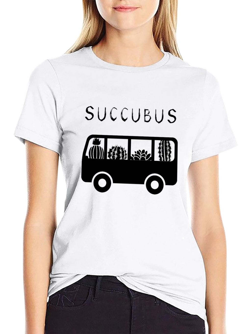 Succubus Cactus Bus Graphic Tee - Unisex Black T-Shirt