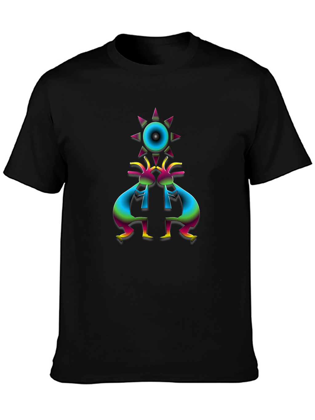 Kokopelli Sun Graphic Black T-Shirt