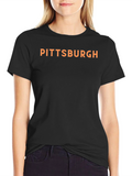 Pittsburgh Graphic Tee - Black Cotton T-Shirt