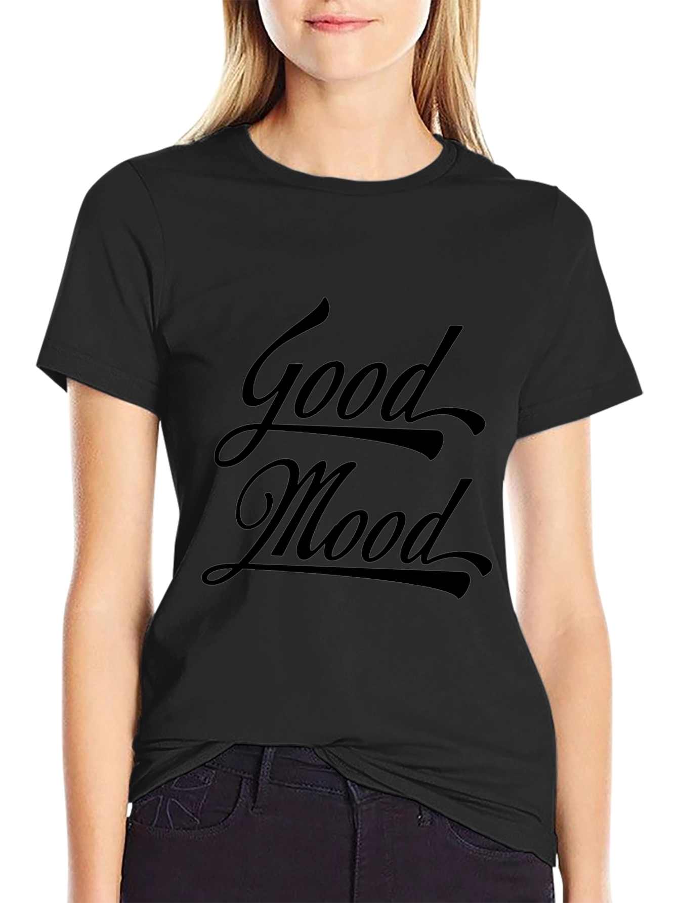 Good Mood Black T-Shirt - Stylish Casual Wear