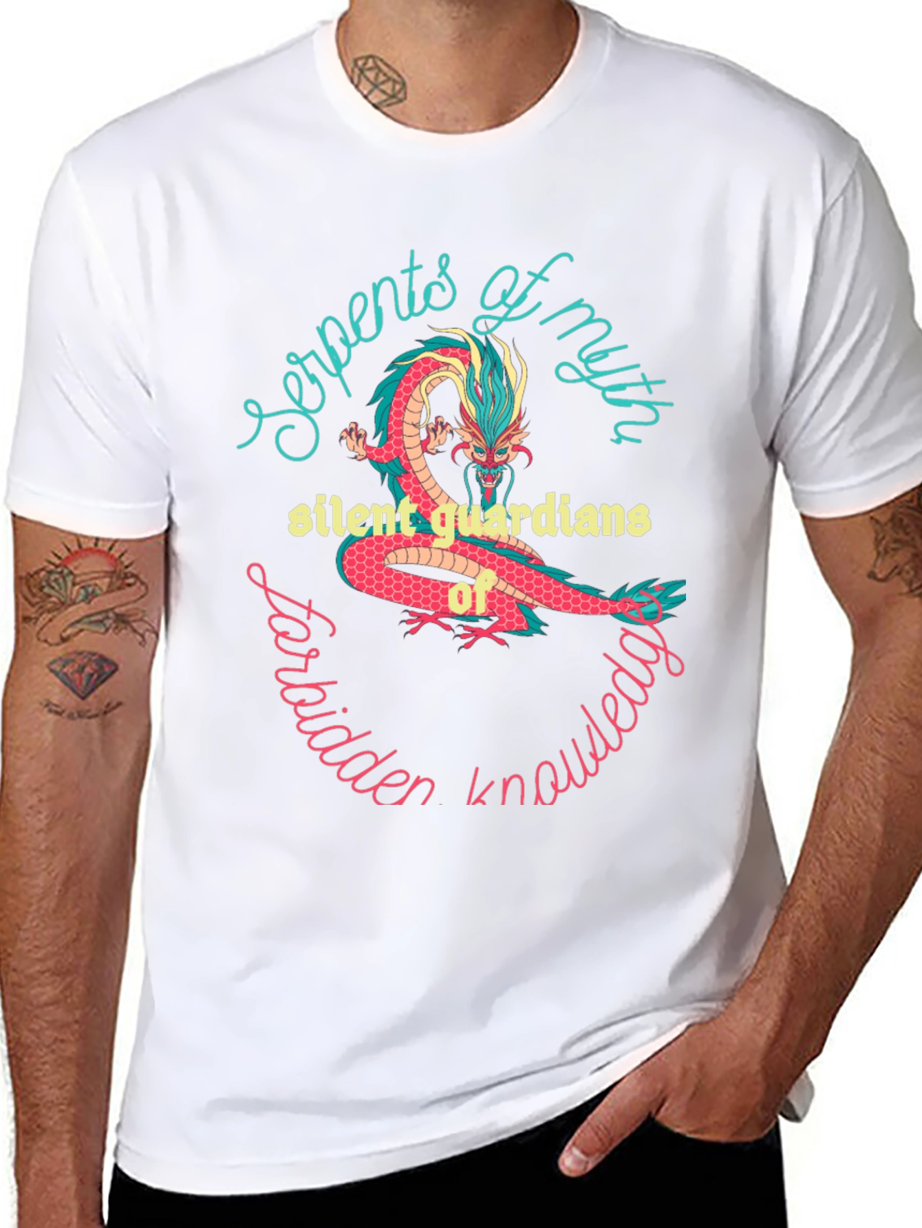 Mythical Dragon Graphic Tee - Forbidden Knowledge Shirt