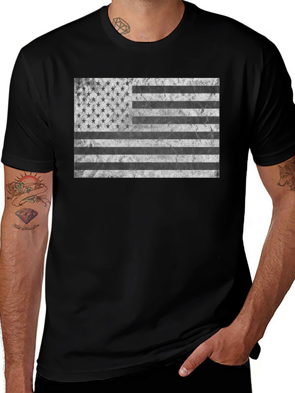 Distressed American Flag Graphic Tee