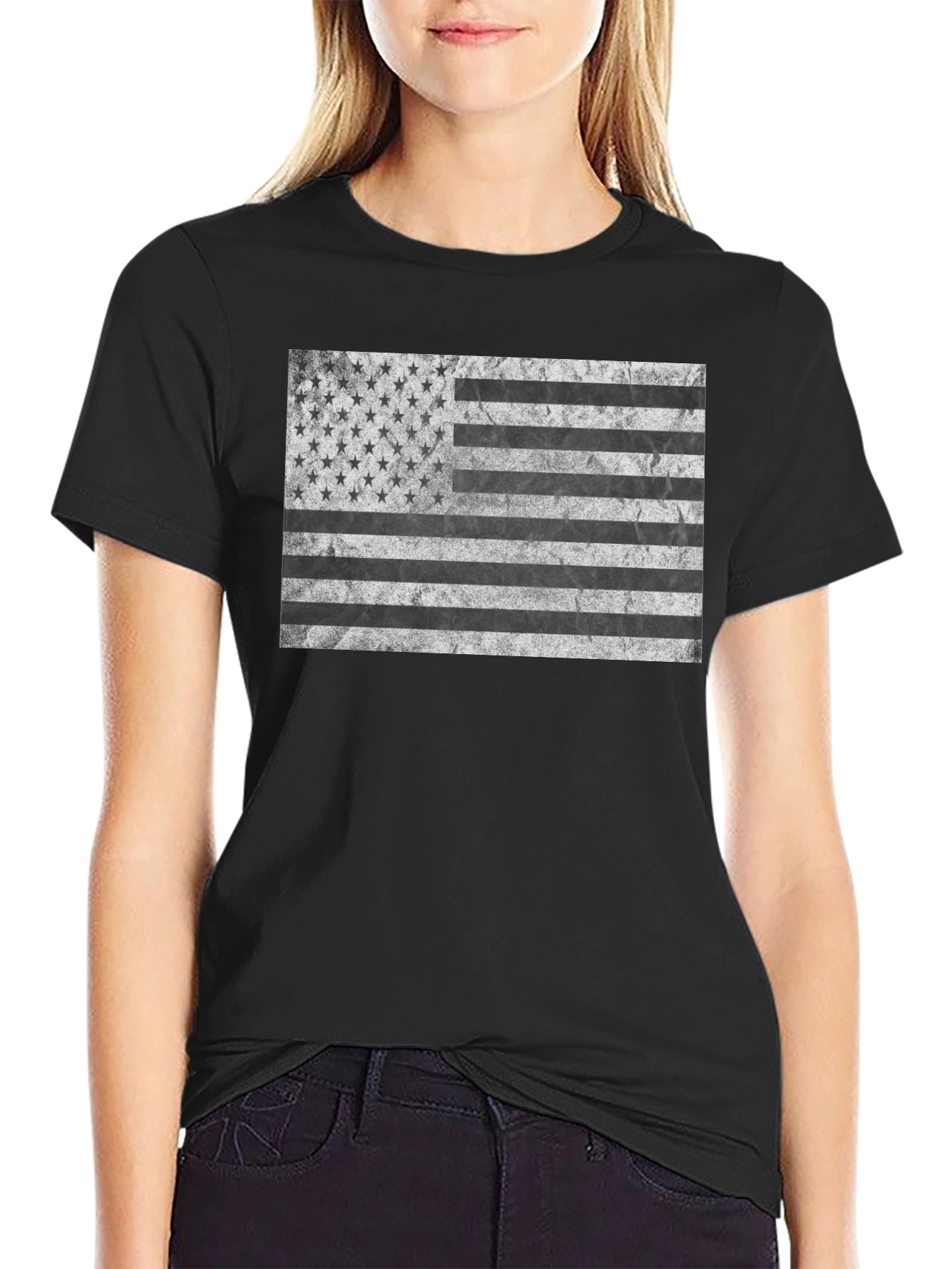 Distressed American Flag Graphic Tee