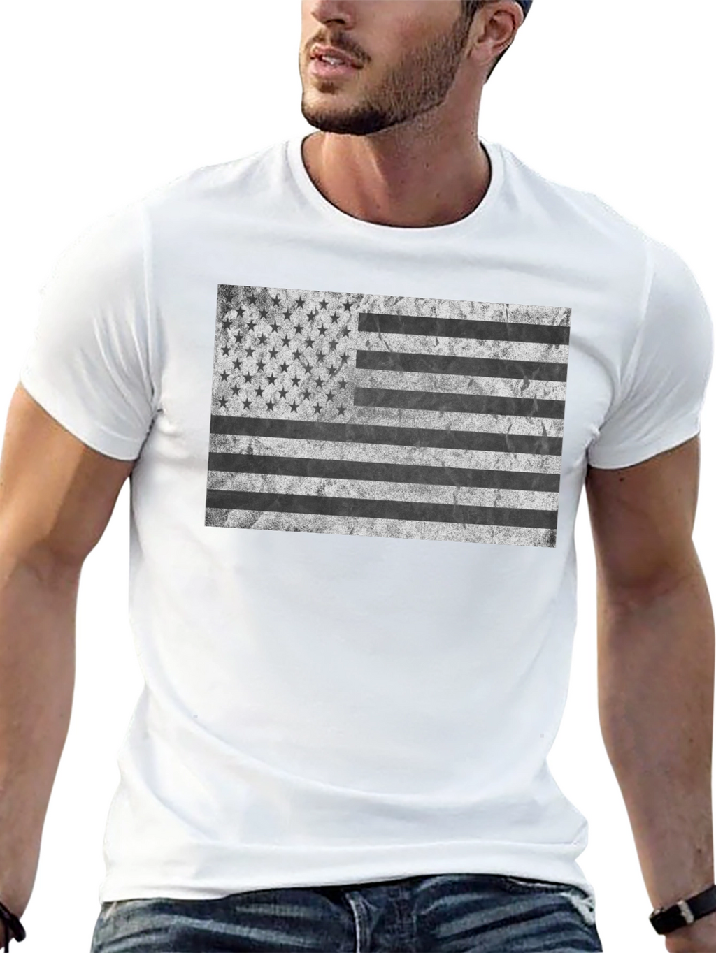 Distressed American Flag Graphic Tee