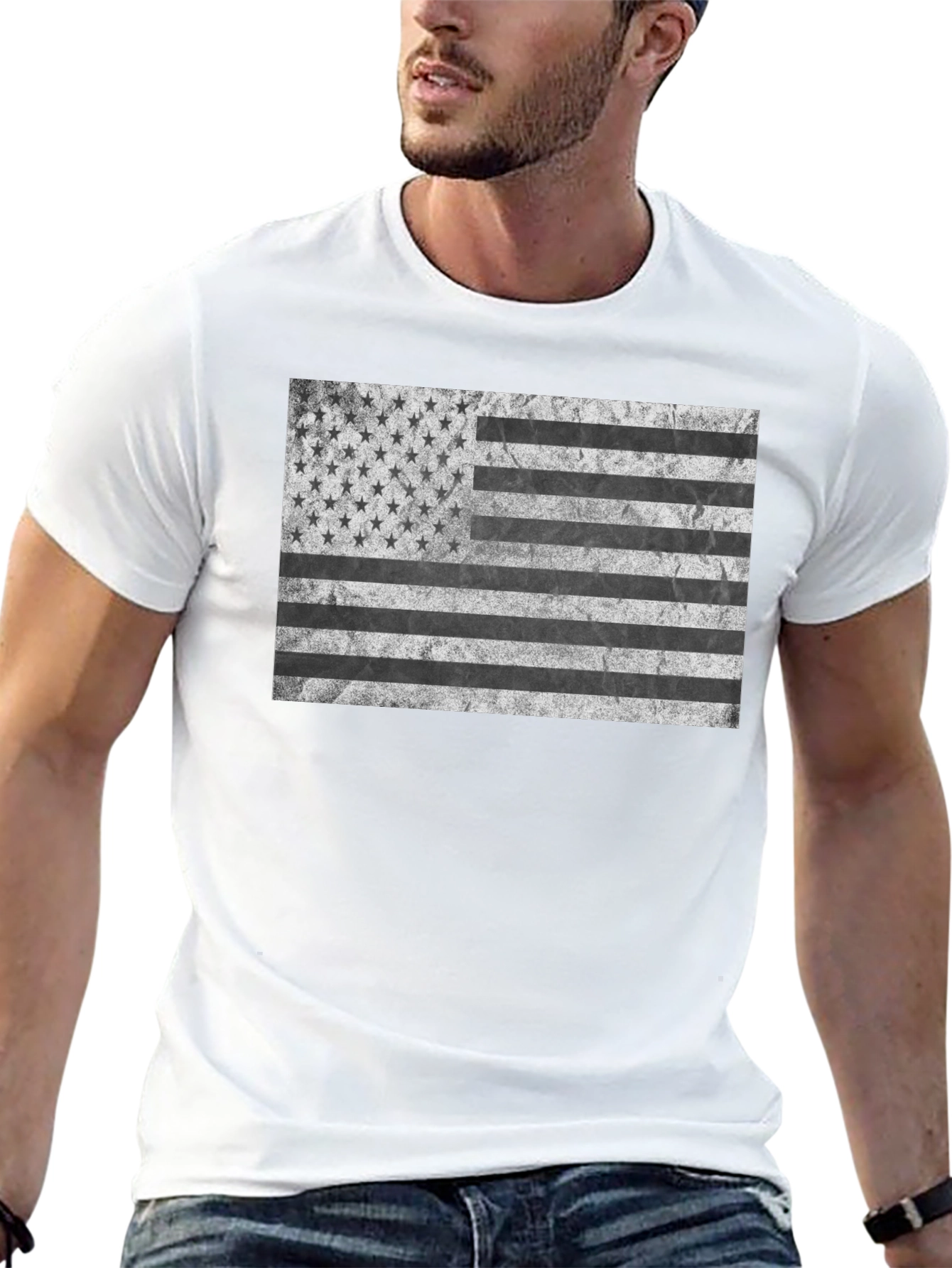 Distressed American Flag Graphic Tee