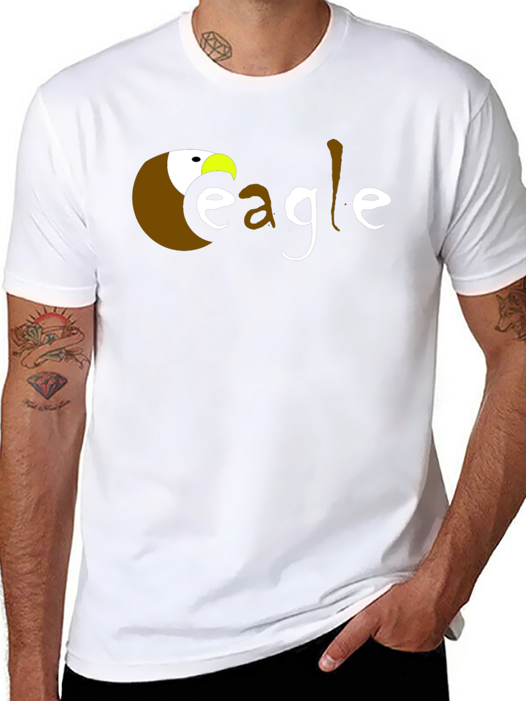 Eagle Graphic T-Shirt - Black Crew Neck