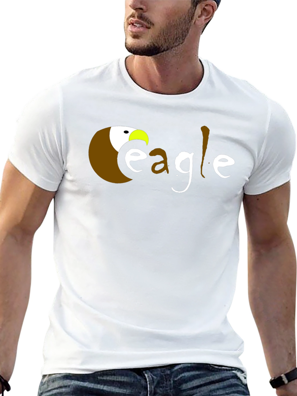 Eagle Graphic T-Shirt - Black Crew Neck