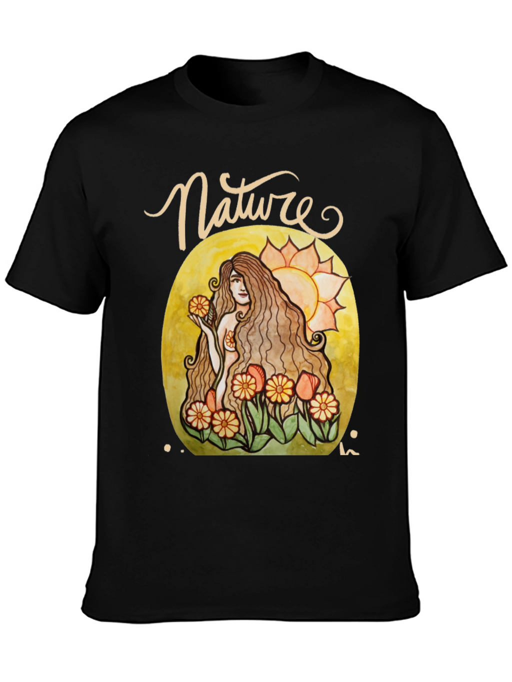 Nature Lady Graphic T-Shirt - Artistic Design