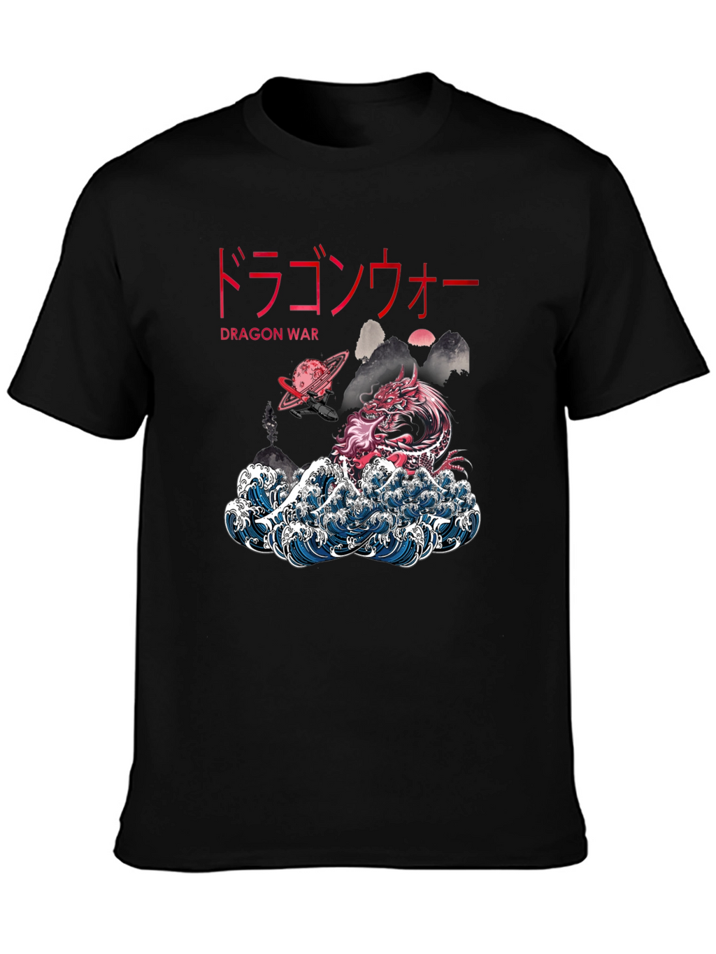 Dragon War Graphic Tee - Japanese Art Style