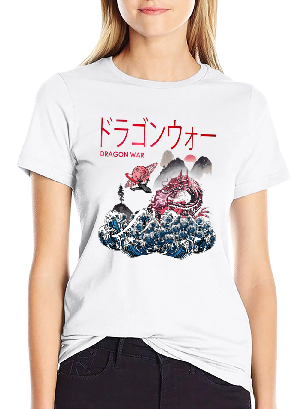 Dragon War Graphic Tee - Japanese Art Style