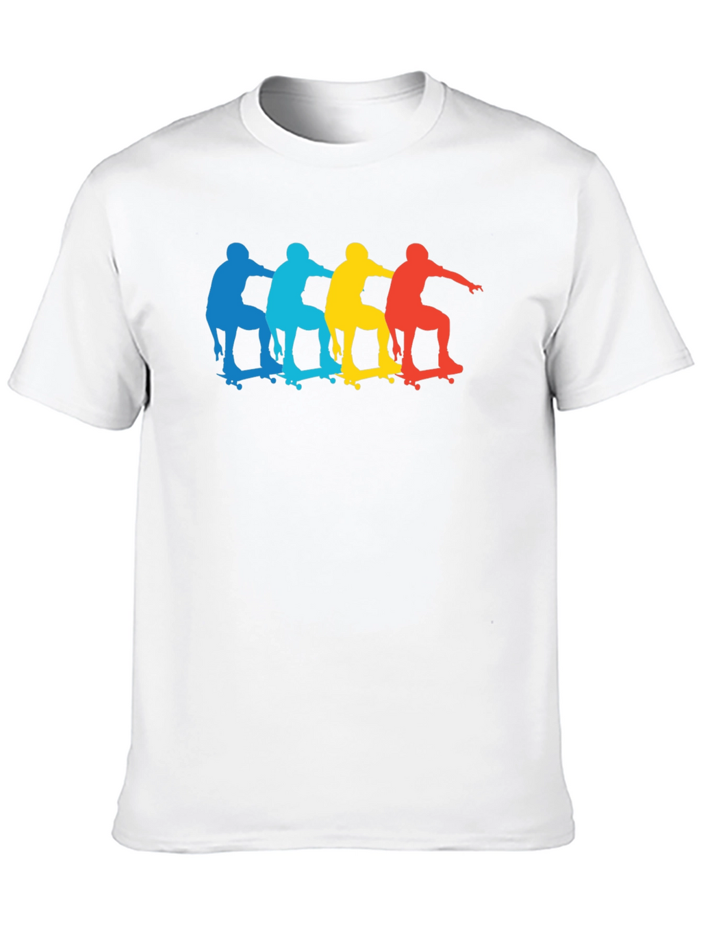Skateboarder Silhouette Graphic Black T-Shirt