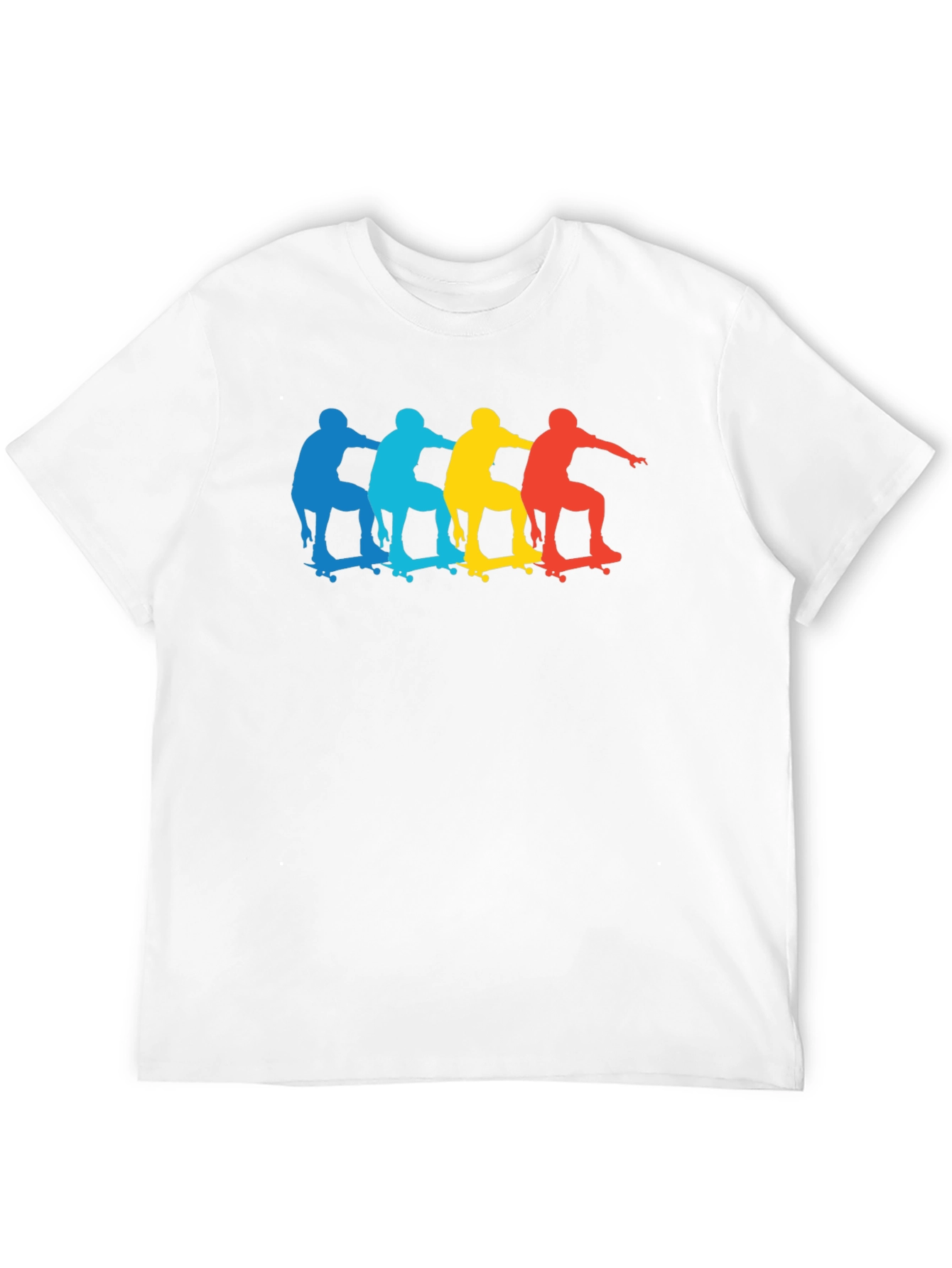 Skateboarder Silhouette Graphic Black T-Shirt