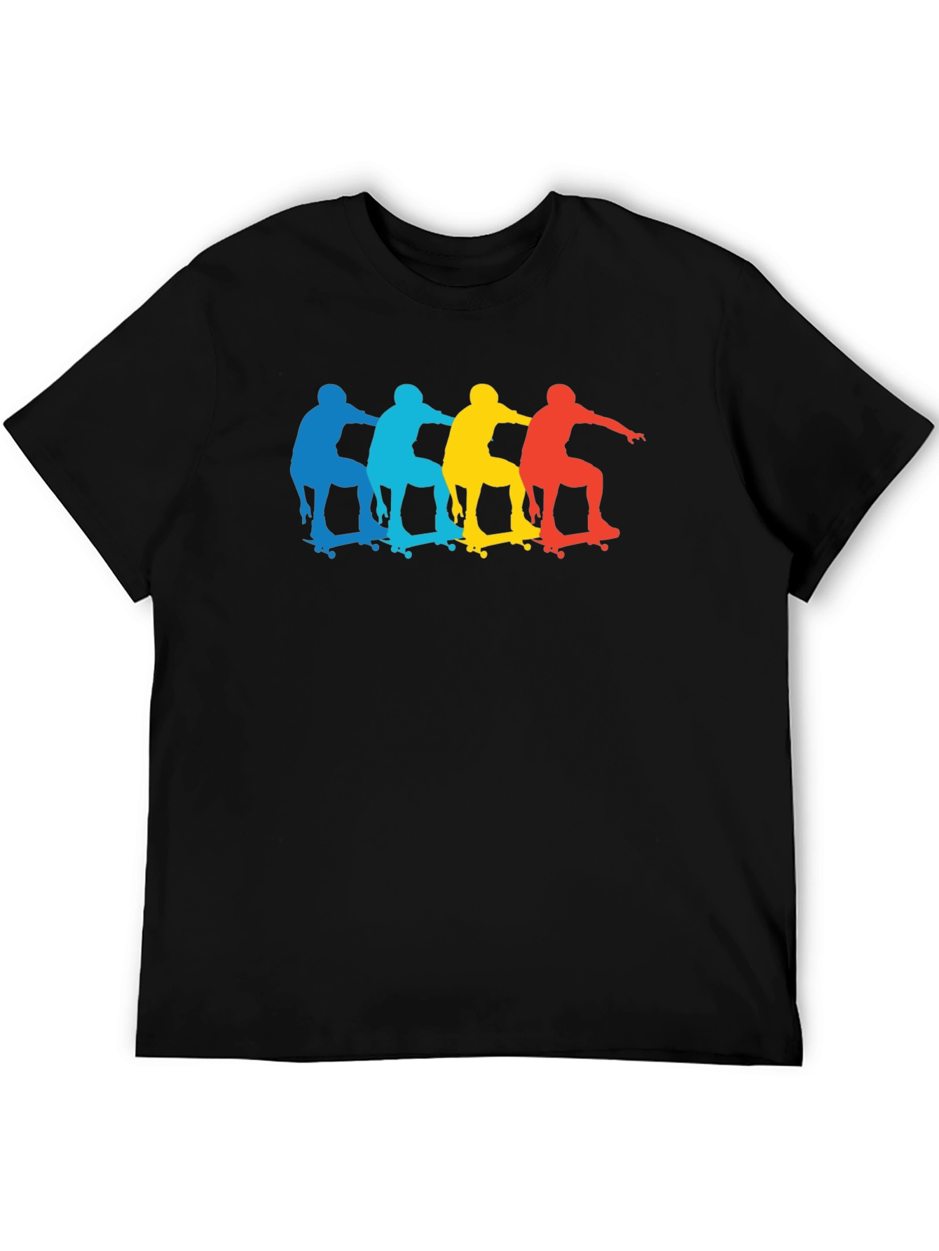 Skateboarder Silhouette Graphic Black T-Shirt