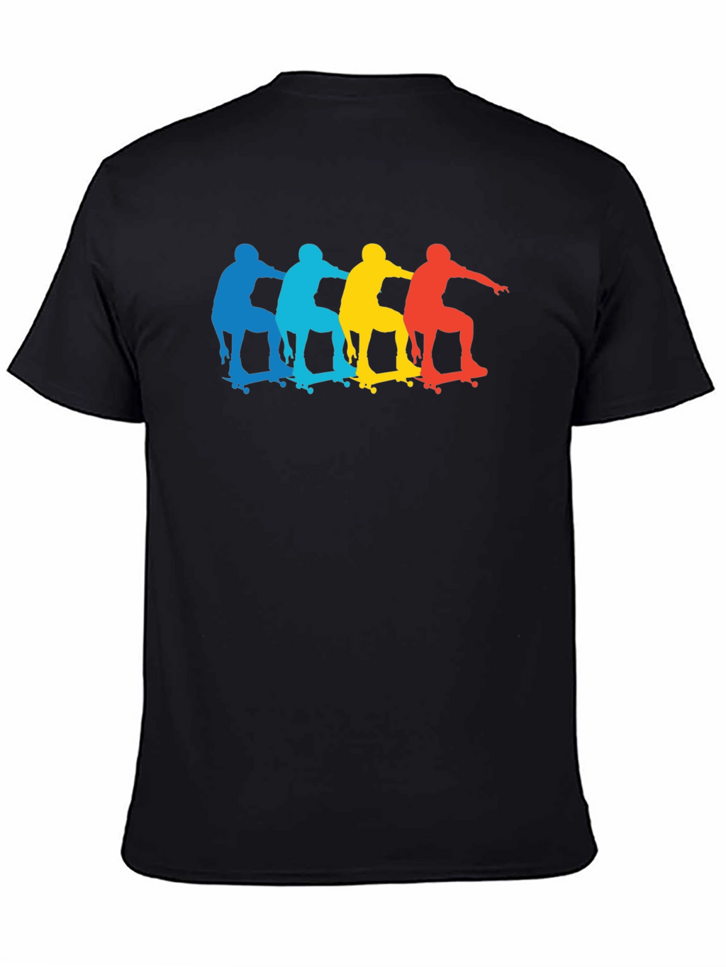 Skateboarder Silhouette Graphic Black T-Shirt