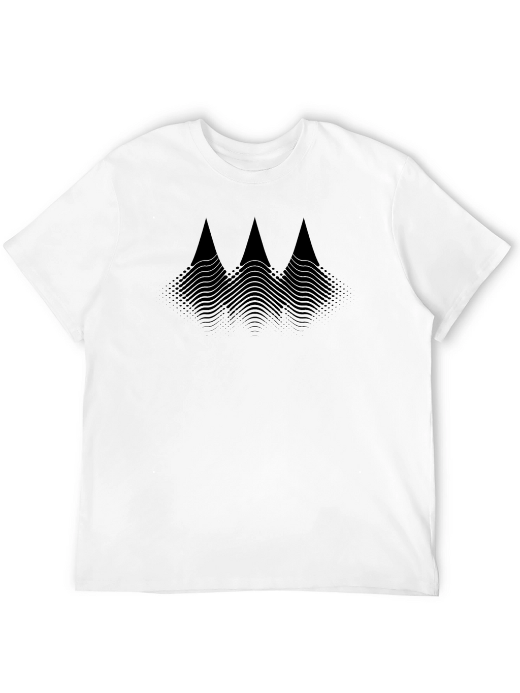 Abstract Mountain Graphic Black T-Shirt