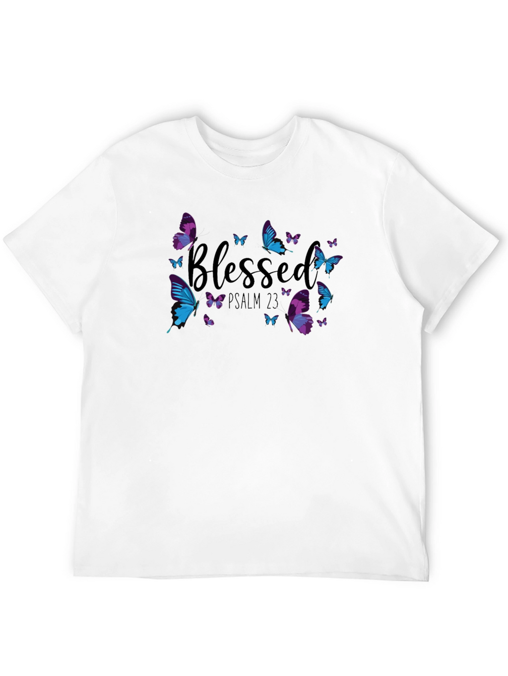 Blessed Psalm 23 Butterfly T-Shirt