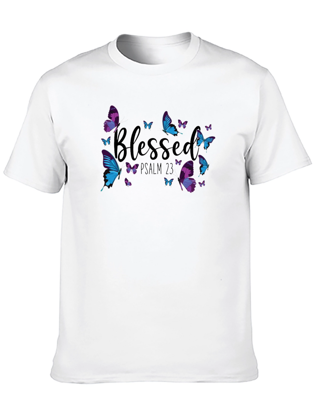 Blessed Psalm 23 Butterfly T-Shirt