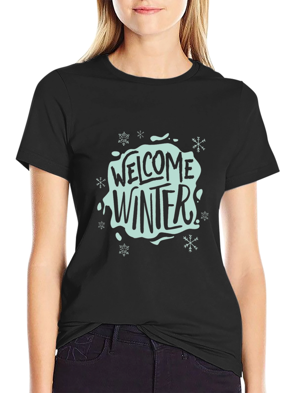 Welcome Winter Black Graphic Tee