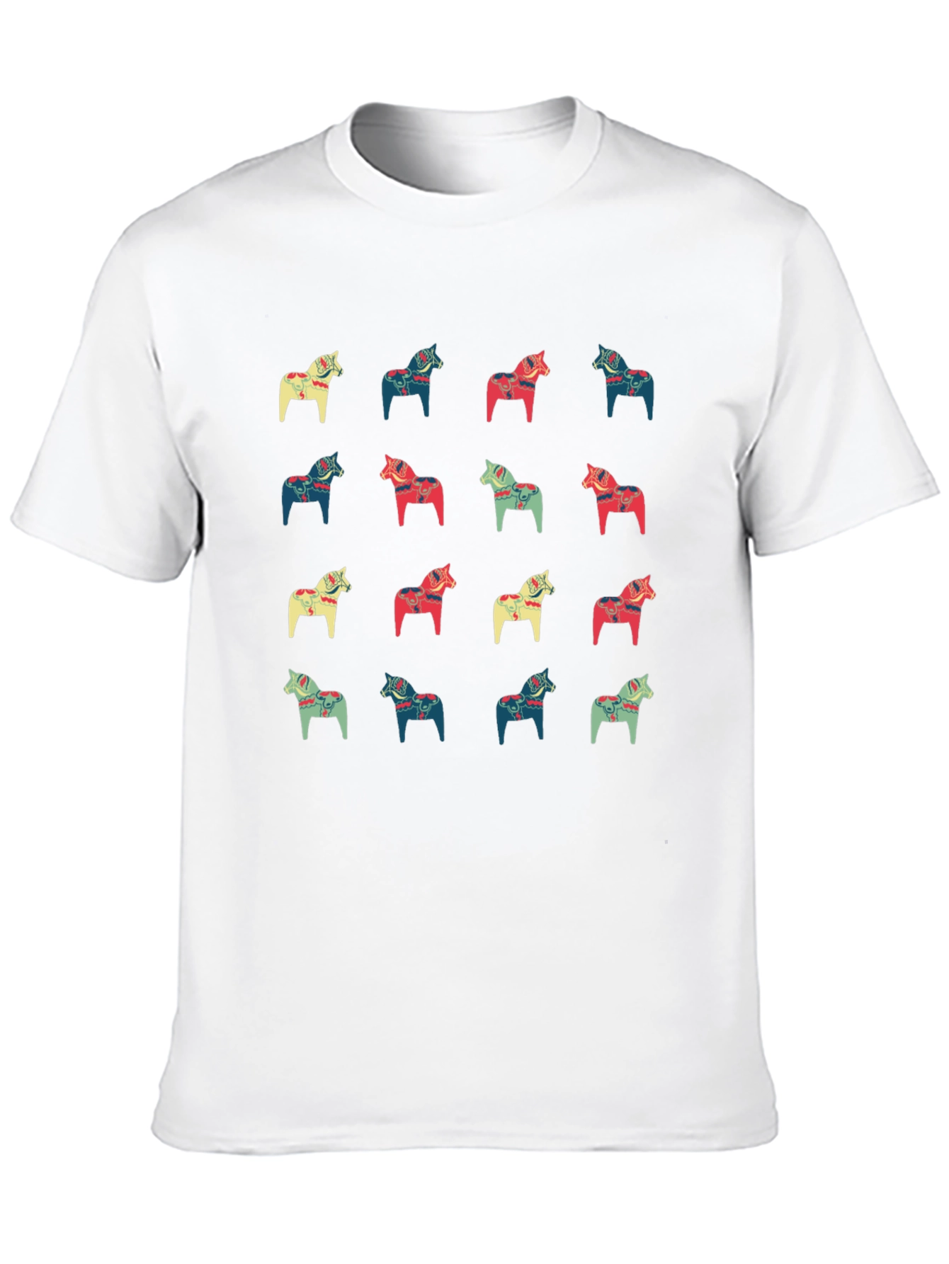 Dala Horse Pattern Black T-Shirt