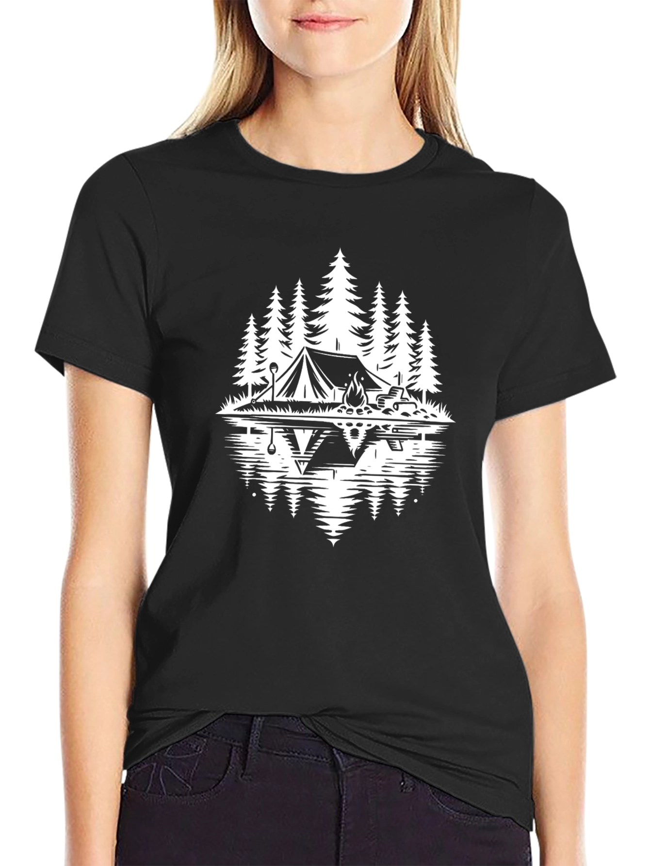 Camping Adventure T-Shirt - Black