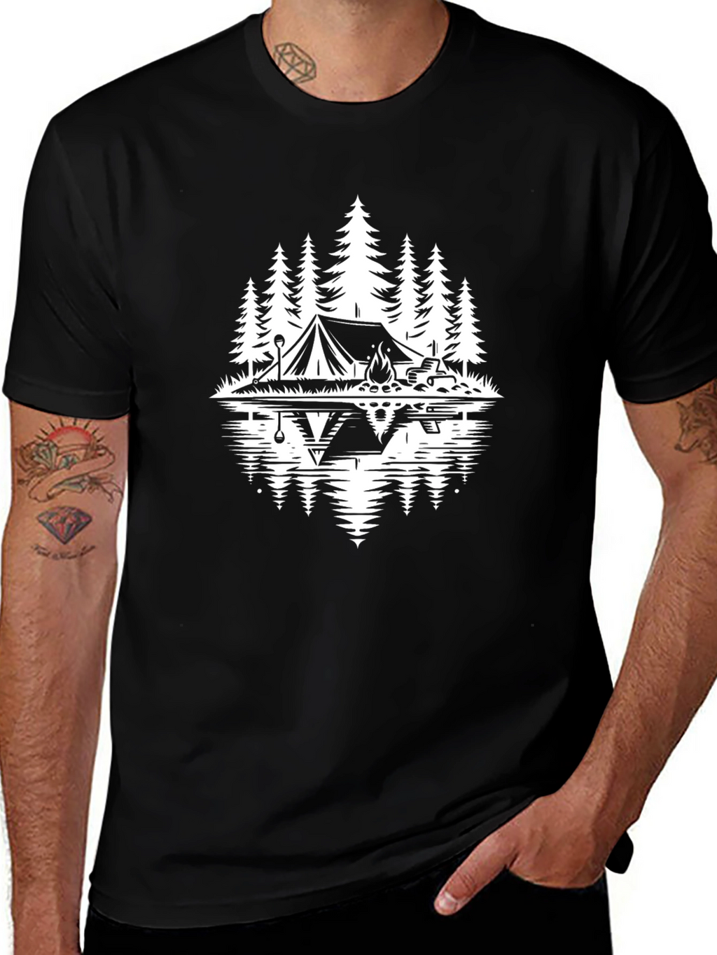 Camping Adventure T-Shirt - Black