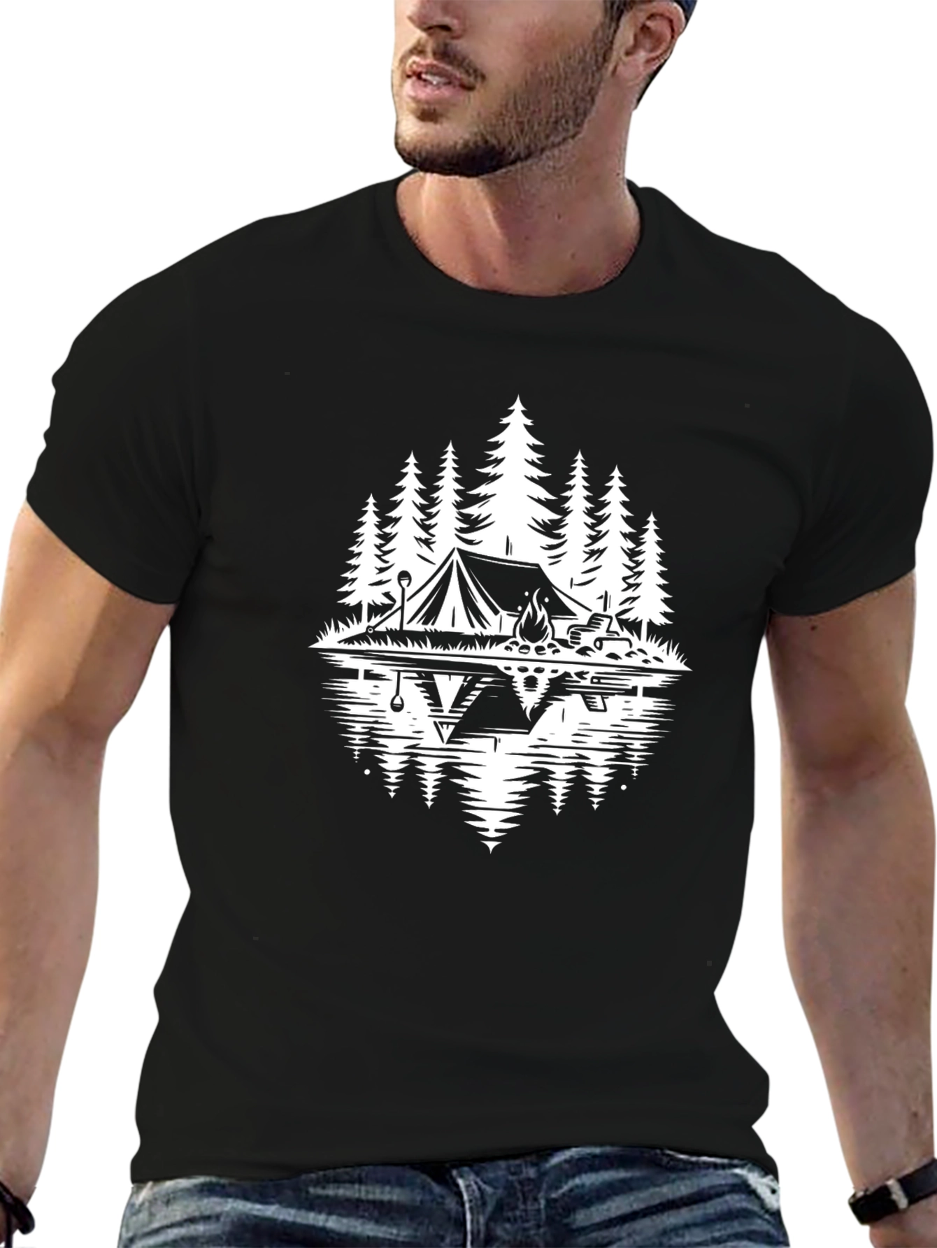 Camping Adventure T-Shirt - Black