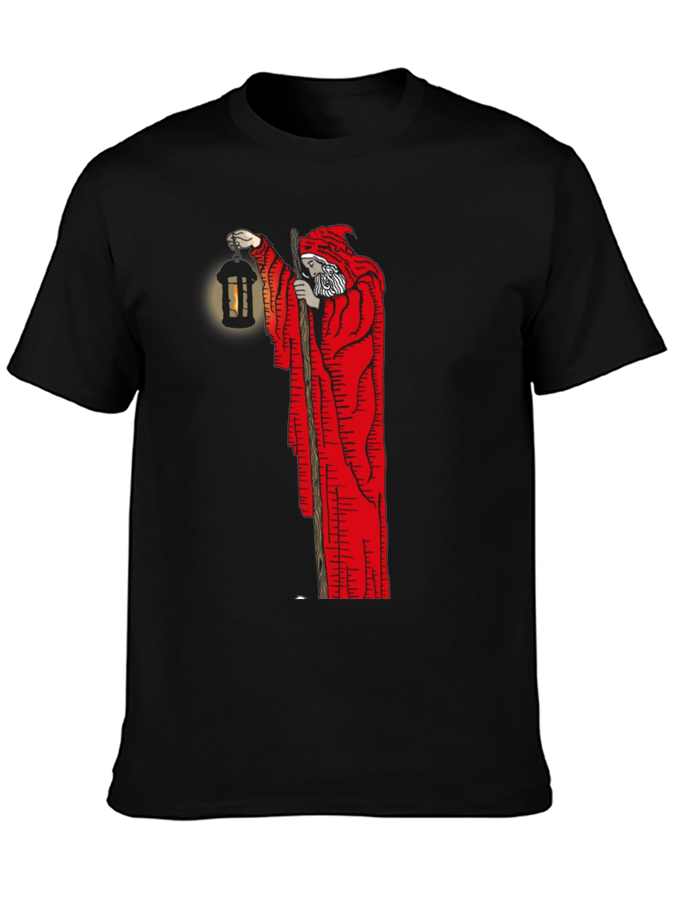 Wizard Lantern Graphic Tee - Black Cotton Blend