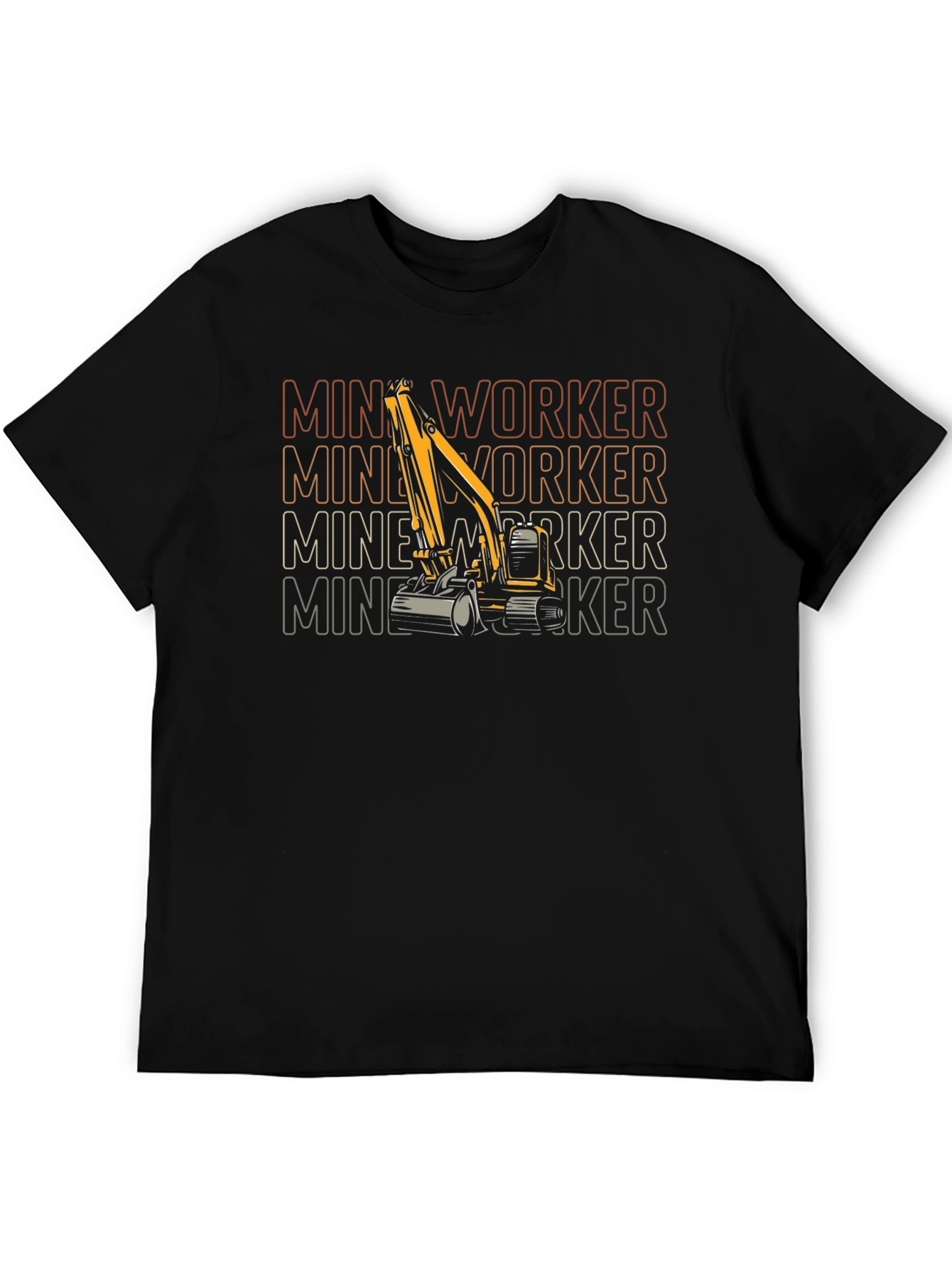 Mine Worker Excavator Graphic T-Shirt
