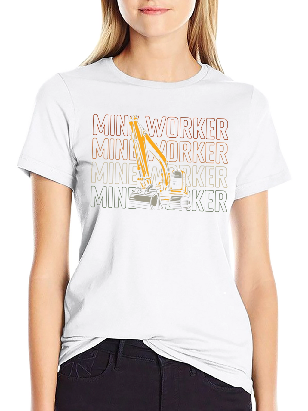 Mine Worker Excavator Graphic T-Shirt