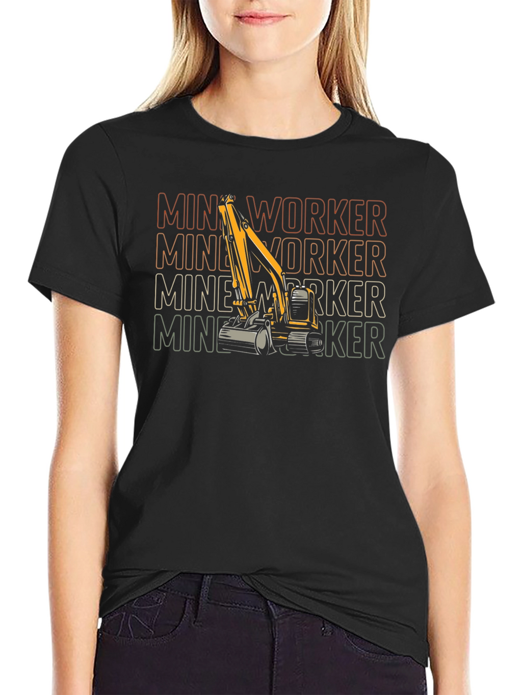 Mine Worker Excavator Graphic T-Shirt